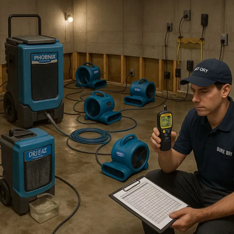 Structural Drying and Dehumidification process in Alexandria, LA